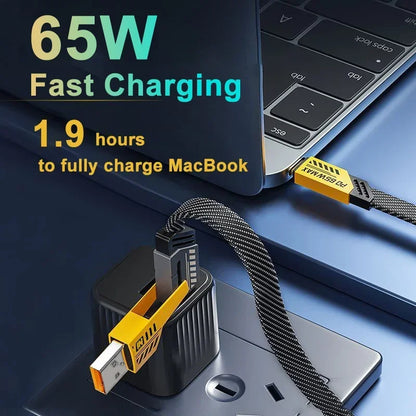 65W Multi-function Fast Data Cable 4 in 1 Keychain USB Type C PD Fast Charging Various Mobile Phone For iPhone Samsung MacBook